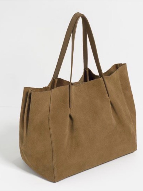 Zara Handbags - ZARA Suede Tote Bag in Brown